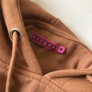 CROPPED TAN HOODIE